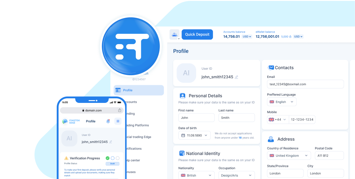 Finstek Back Office and Client Area